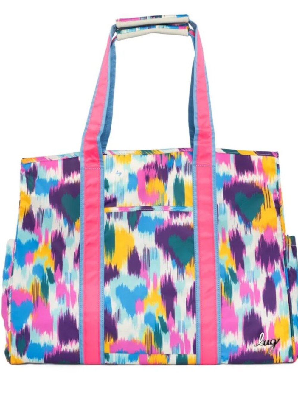 Lug Rover X-Large Carry-All Tote Heart Ikat Multi - Neon Heart Print